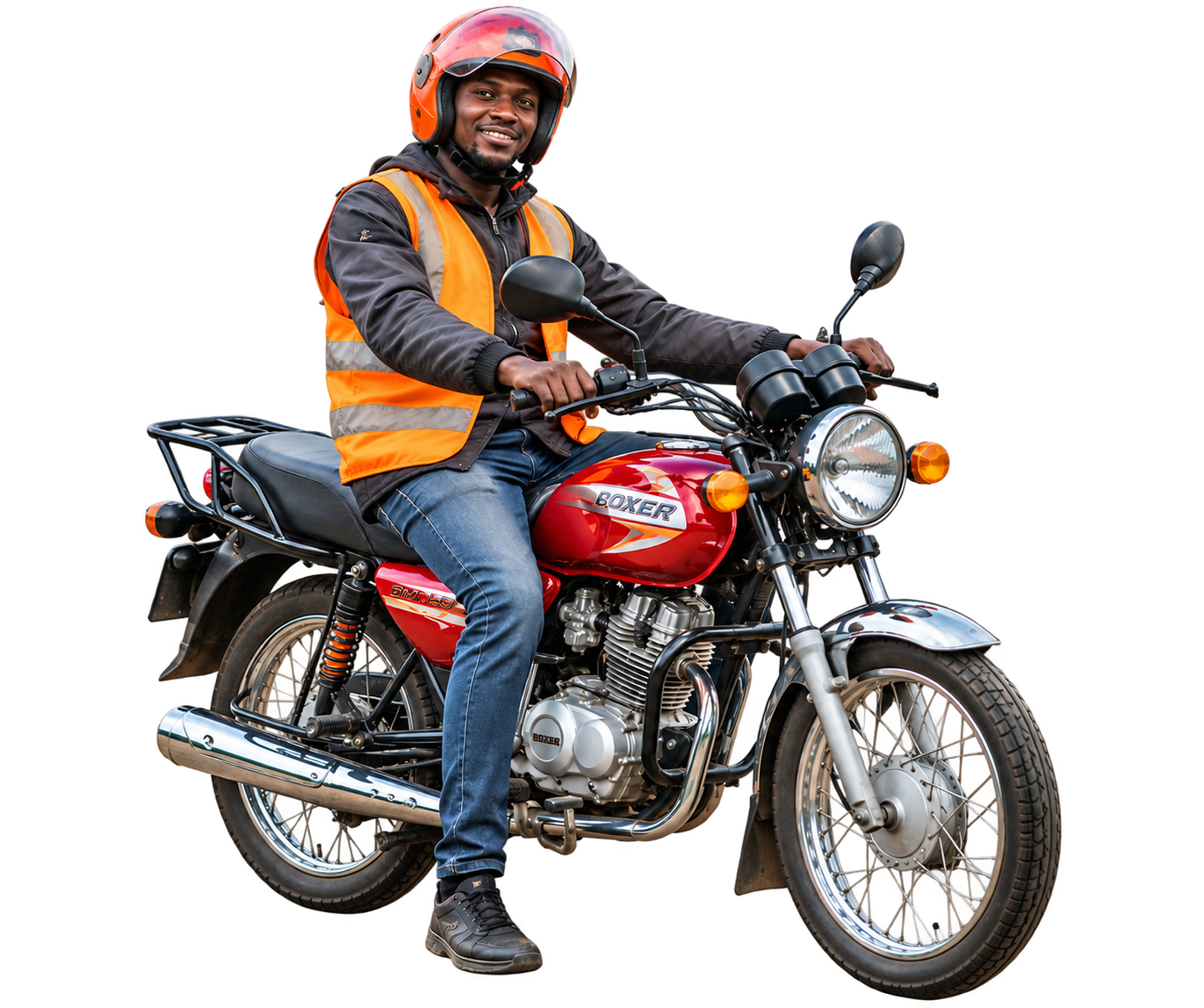 Bodaboda rider on motorcycle - Phoenix Capital Uganda